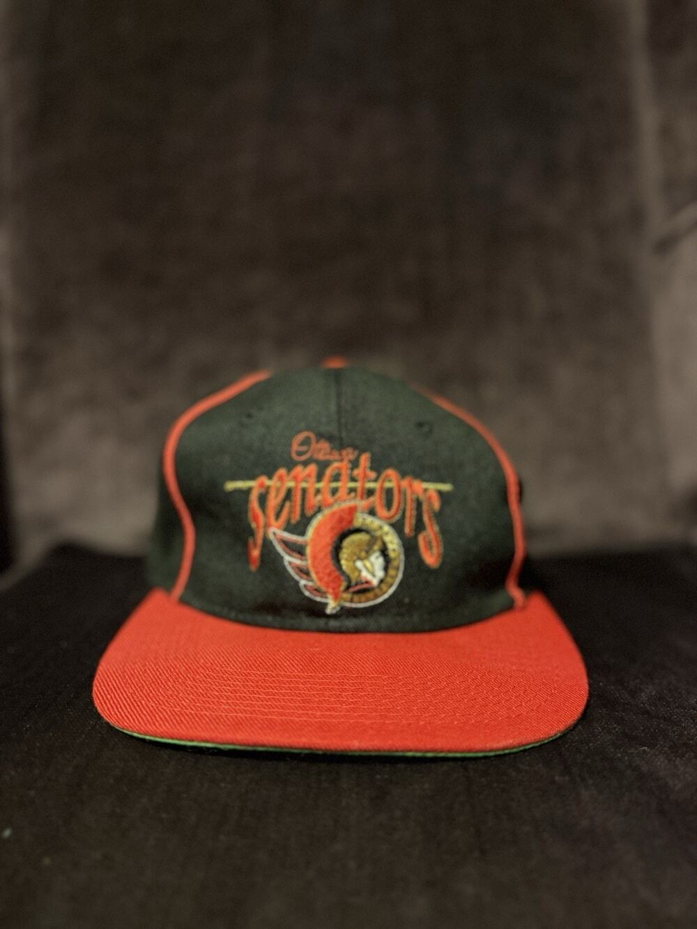 Vintage 90s The Game Ottawa Senators NHL Snapback Cap One Size Black/Red